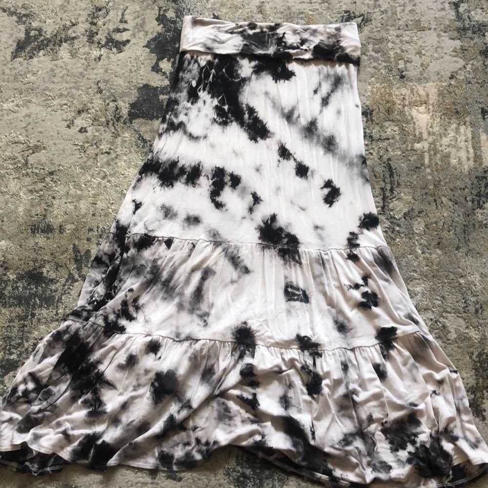 long tie-dye skirt